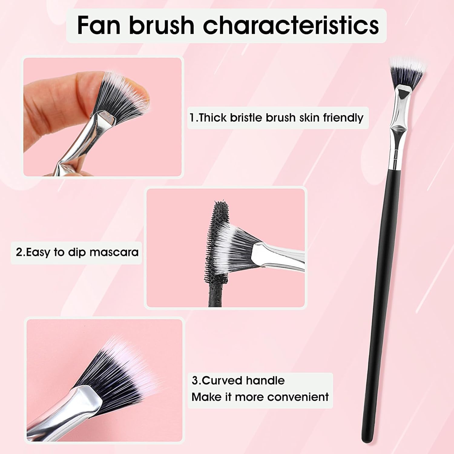 MAYCREATE Eyebrow Brush, Folding Angle Scalloped Lash Brush, Mascara Fan Brush for Upper Lower Eye Lash, Multifunctional Angled Fan Shaped Eyelash Brush Lash Wand Brush Makeup Tool MAYCREATE Eyebrow Brush, Folding Angle Scalloped Lash Brush, Mascara Fan Brush for Upper Lower Eye Lash, Multifunctional Angled Fan Shaped Eyelash Brush Lash Wand Brush Makeup Tool
